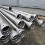 Stainless steel piping.