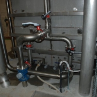 Stainless steel piping leading to OF open filters – in Modrava, Pilsen Region.